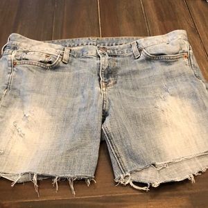 J crew custom distressed denim shorts 32R